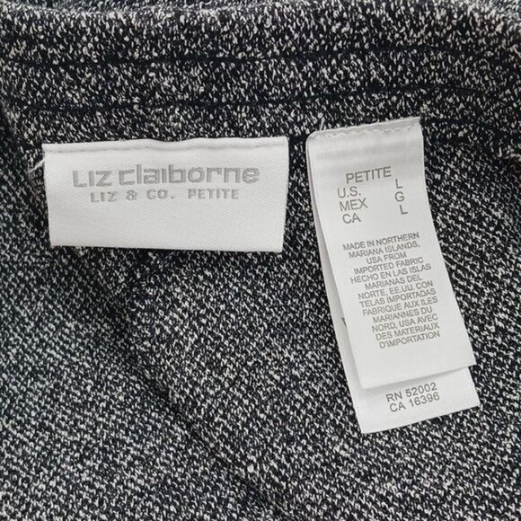 Liz Claiborne Pants Gray Tweed Wide Leg Business Slacks Womens Size Large Petite - Picture 5 of 7